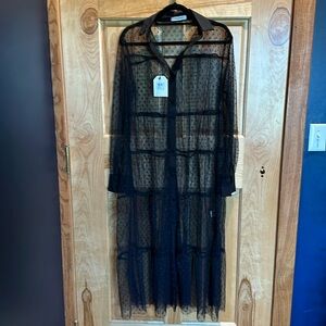 Black sheer polka dot dress